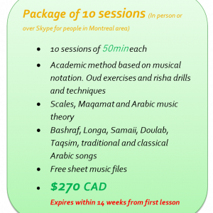 Oud lessons in Montreal - Package 10